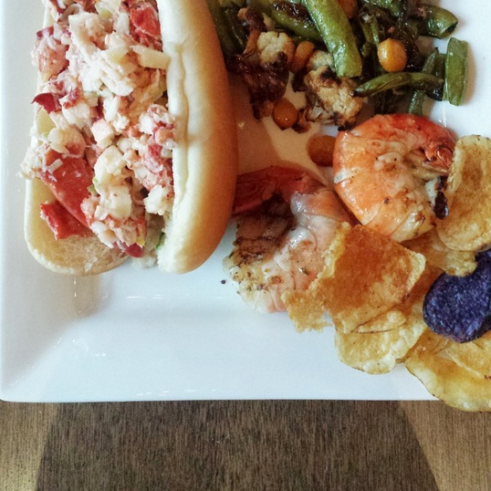 Lobster Roll and Giant Shrimp {pistache and rose}