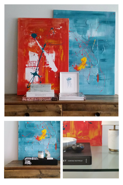 Display Switch Up with abstract art by Margaret Lipsey